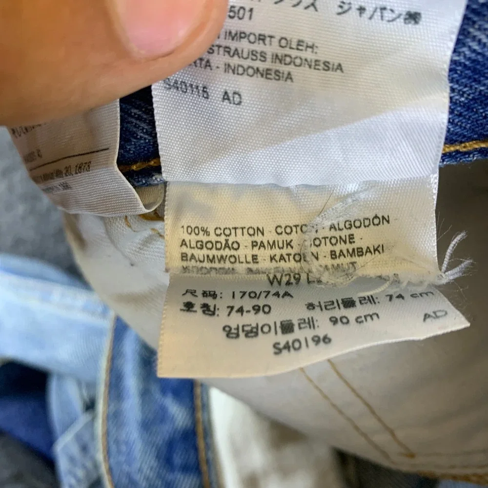Levi’s Altered 502 Carpenter Jeans Mens 32x26.5 Blue Denim Cotton Patchwork